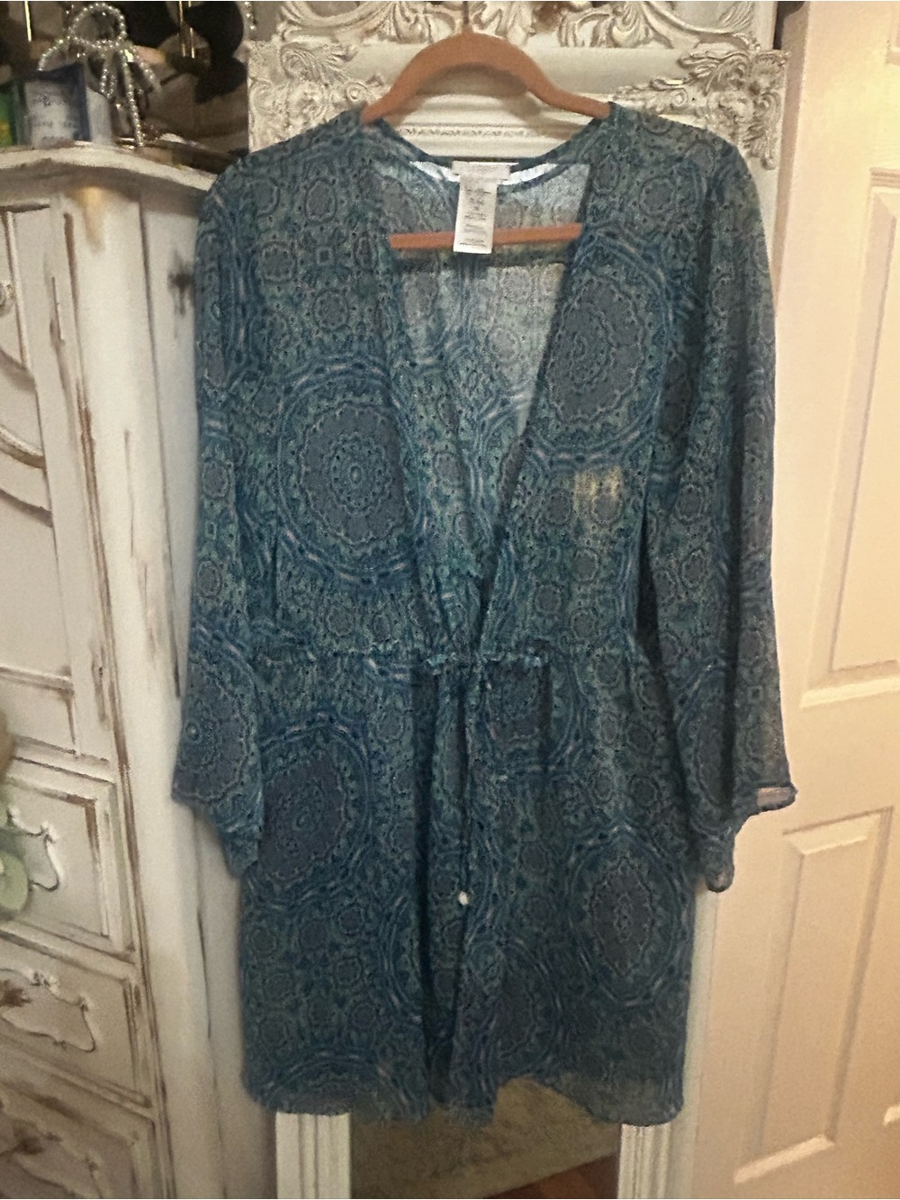 Jessica Simpson Boho Paisley Swimsuit Kimono Cover Up 2X